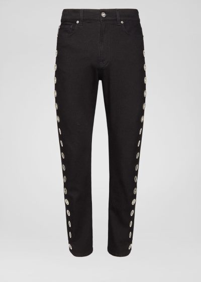 Versace Eyelet Jeans τζιν παντελονι ανδρικα μαυρα | A3OAVFP