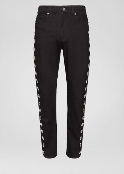 Versace Eyelet Jeans τζιν παντελονι ανδρικα μαυρα | NCD6ACI