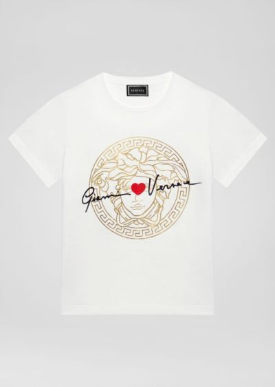Versace GV Signature Medusa T Shirt μπλουζακια παιδικα ασπρα | BRLYMNM
