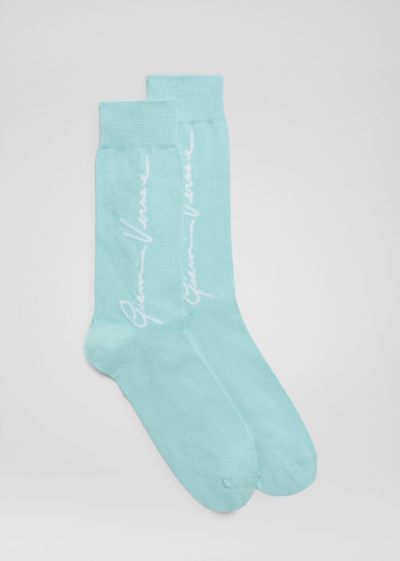 Versace GV Signature Motif Jacquard Socks καλτσεσ ανδρικα μπλε | AJMJZRX