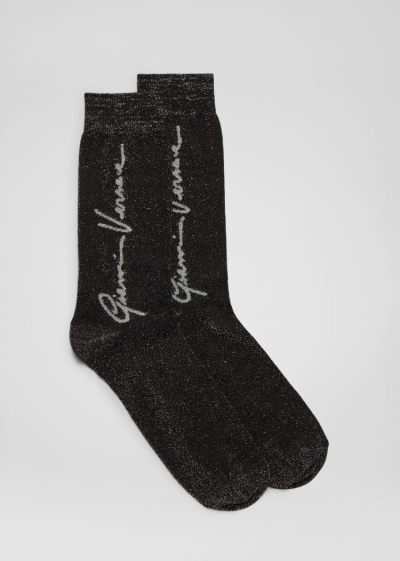 Versace GV Signature Motif Socks καλτσεσ ανδρικα μαυρα | YXK8IXT