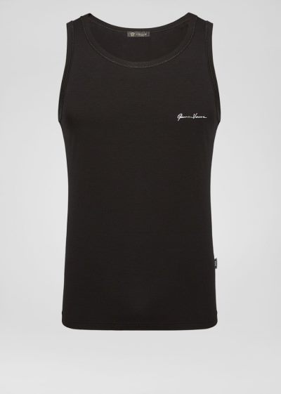 Versace GV Signature Tank Top αμανικα μπλουζακια ανδρικα μαυρα | R3EGOEX