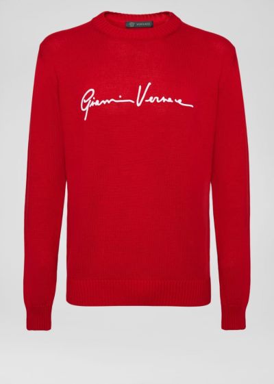 Versace GV Signature πουλοβερ Πουλόβερ ανδρικα κοκκινα | MBRDET4