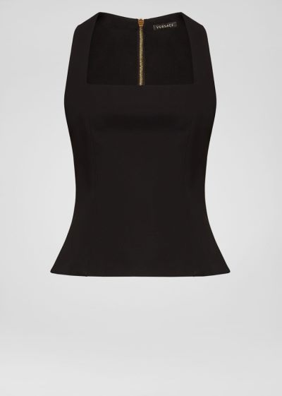 Versace Geometric Neckline Bustier Top Αριστος γυναικεια μαυρα | CVQ2S7M