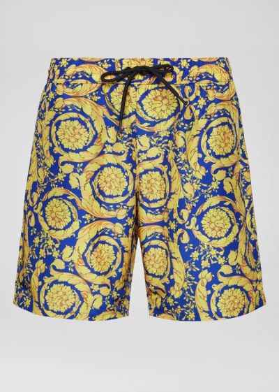Versace Gold Barocco Print Swim Trunks μαγιό ανδρικα Πολύχρωμο | S4A80SJ