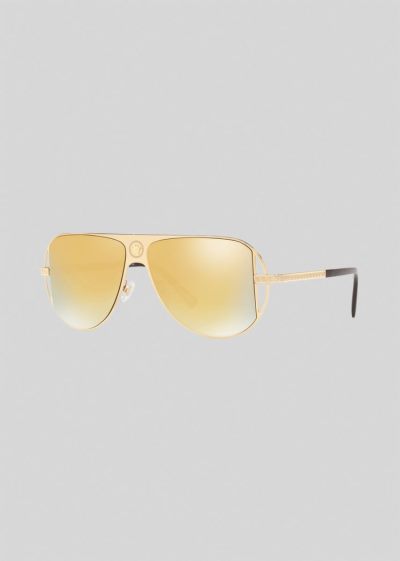 Versace Gold Grecamania Pilot γυαλια ηλιου ανδρικα χρυσο χρωμα | 454RYIL
