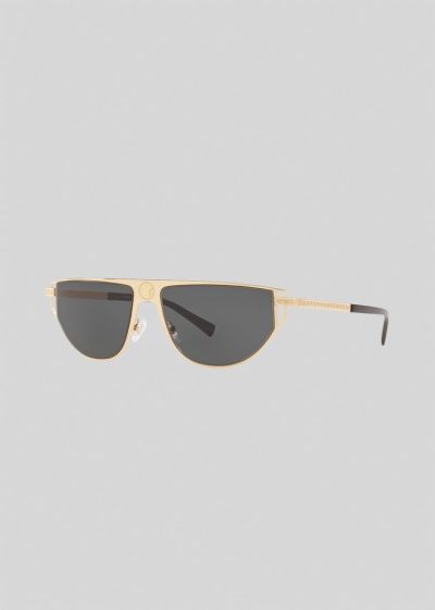 Versace Gold Grecamania Visor γυαλια ηλιου γυναικεια χρυσο χρωμα | QE2S9NQ