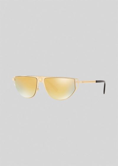 Versace Gold Grecamania Visor γυαλια ηλιου ανδρικα χρυσο χρωμα | T1SWVWV