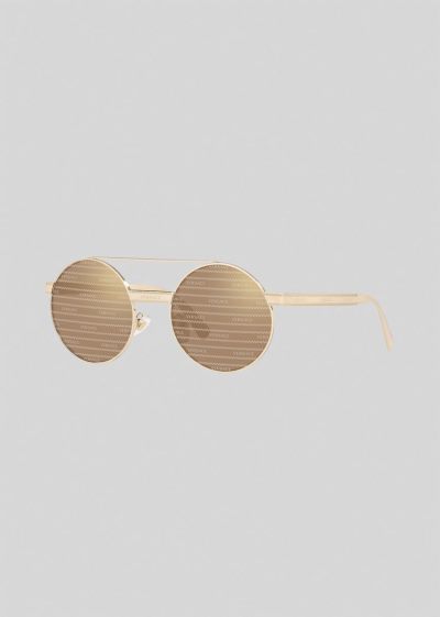 Versace Gold Logomania Round γυαλια ηλιου γυναικεια χρυσο χρωμα | OWMXHSI