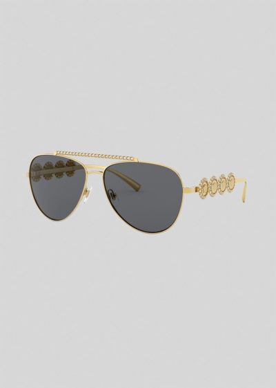Versace Gold Signature Medusa Pilot γυαλια ηλιου γυναικεια χρυσο χρωμα | XV77Y3G