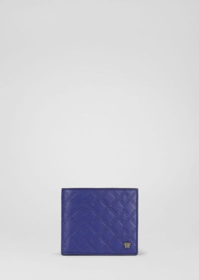 Versace Greca Argyle Medusa Wallet πορτοφολια ανδρικα μπλε | KORC7C2