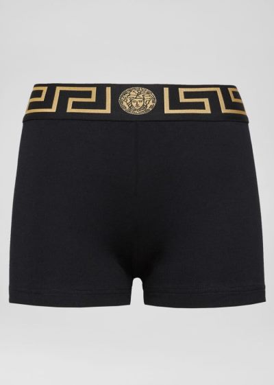 Versace Greca Border Boxer Briefs εσωρουχα γυναικεια μαυρα | OMFUL9O