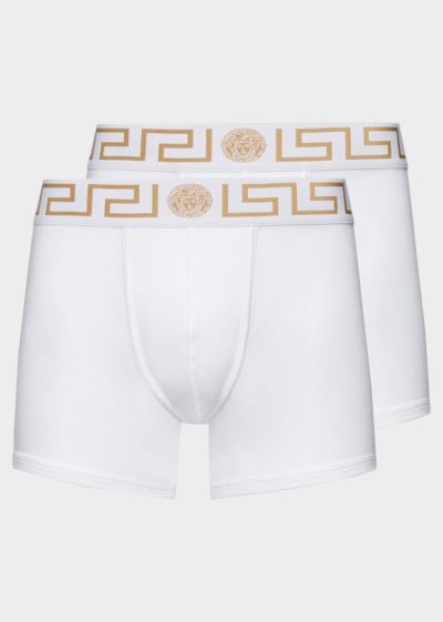 Versace Greca Border Boxers εσωρουχα ανδρικα ασπρα | 49DXLXK