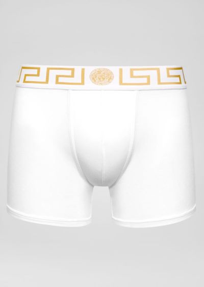 Versace Greca Border Boxers εσωρουχα ανδρικα ασπρα | 88EUNMZ