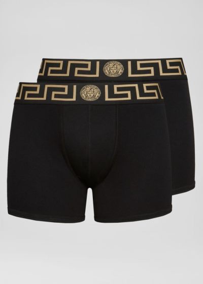 Versace Greca Border Boxers εσωρουχα ανδρικα μαυρα | Q8TF7GF