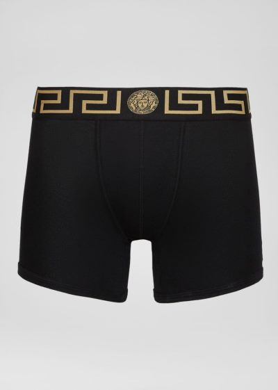 Versace Greca Border Boxers εσωρουχα ανδρικα μαυρα | U2O9X8Z