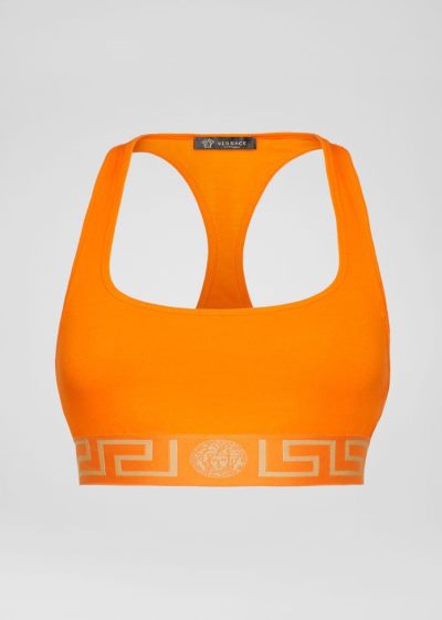 Versace Greca Border Bralette εσωρουχα γυναικεια πορτοκαλι | GPKHI44