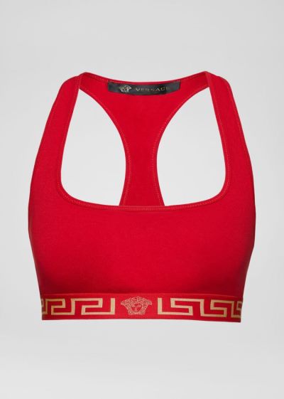 Versace Greca Border Bralette εσωρουχα γυναικεια κοκκινα | PRD65TS