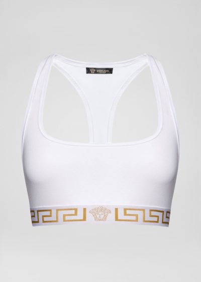 Versace Greca Border Bralette εσωρουχα γυναικεια ασπρα | R37DDX2