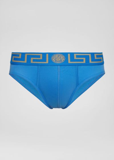 Versace Greca Border Briefs εσωρουχα ανδρικα μπλε | 7XG388B