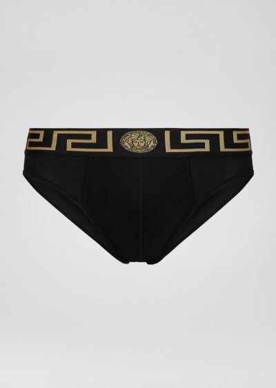Versace Greca Border Briefs εσωρουχα ανδρικα μαυρα | HIM192G