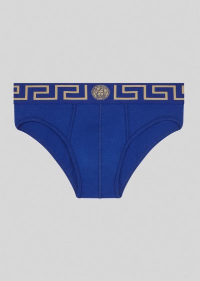 Versace Greca Border Briefs εσωρουχα ανδρικα μπλε | MNM3TVX