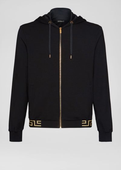 Versace Greca Border Gym Jacket μπουφαν ανδρικα μαυρα | 6T1U8IP