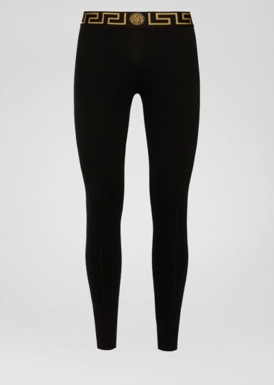 Versace Greca Border Gym Leggings κολαν ανδρικα μαυρα | CQ4DBEX