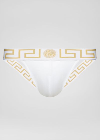 Versace Greca Border Jockstrap εσωρουχα ανδρικα ασπρα | XU7JEK5