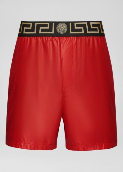 Versace Greca Border Print Swim Trunks μαγιό ανδρικα κοκκινα | WF900EP