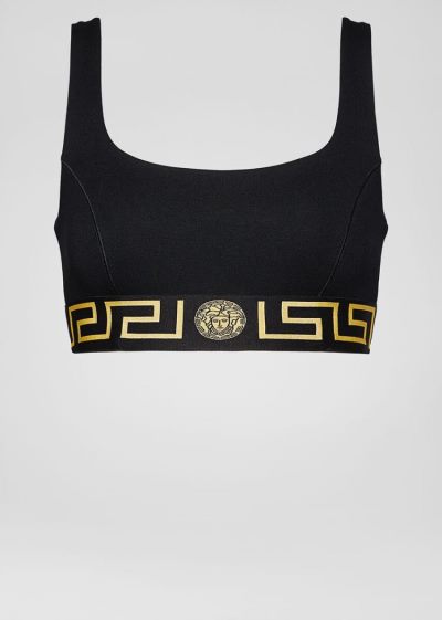 Versace Greca Border Sports Bra αθλητικα σουτιεν γυναικεια μαυρα | KA3BSQ1