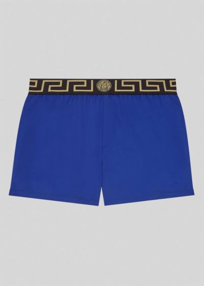 Versace Greca Border Swim Shorts μαγιό ανδρικα μπλε | KB0F7KK