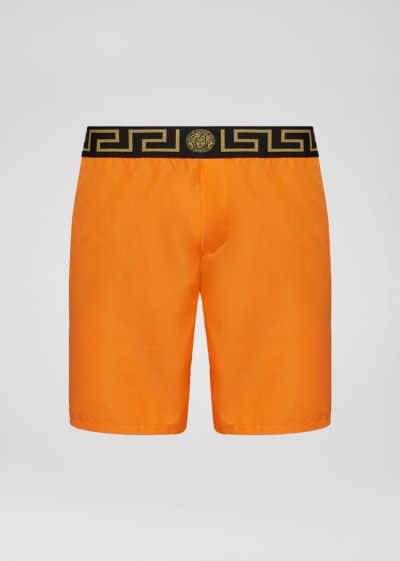 Versace Greca Border Swim Trunks μαγιό ανδρικα πορτοκαλι | 5PBEGAT