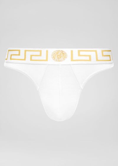 Versace Greca Border Thongs εσωρουχα ανδρικα ασπρα | PVK7EJ2