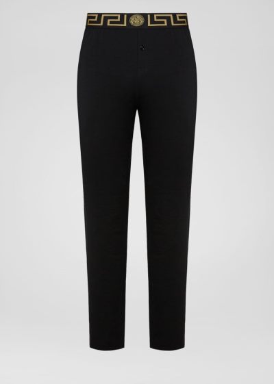 Versace Greca Border Trousers παντελόνι ανδρικα μαυρα | 7TO8OUQ