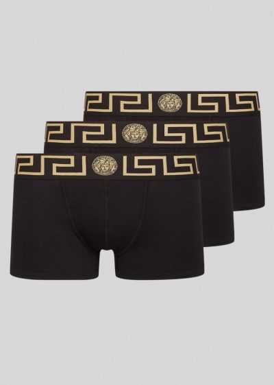 Versace Greca Border Trunks εσωρουχα ανδρικα μαυρα | 56G8LTV