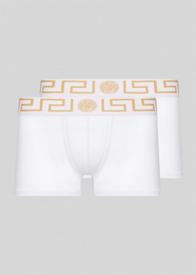 Versace Greca Border Trunks εσωρουχα ανδρικα ασπρα | DNWMMZK