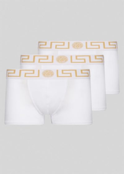 Versace Greca Border Trunks εσωρουχα ανδρικα ασπρα | QHRJQU1