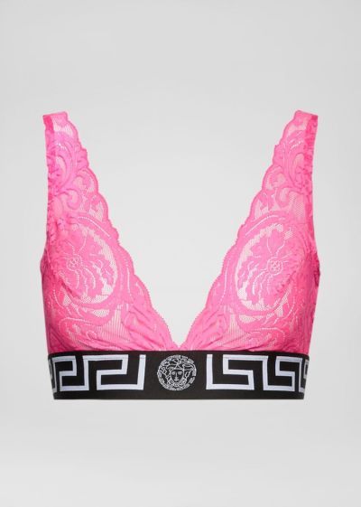 Versace Greca Border δαντελα Bralette εσωρουχα γυναικεια ροζ | V89HWJI