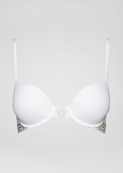 Versace Greek Key Push-Up Bra Σουτιέν γυναικεια ασπρα | FQSD3AX