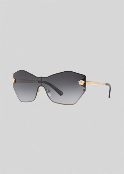 Versace Grey Glam Medusa Shield γυαλια ηλιου γυναικεια γκρι | L4DCBQZ