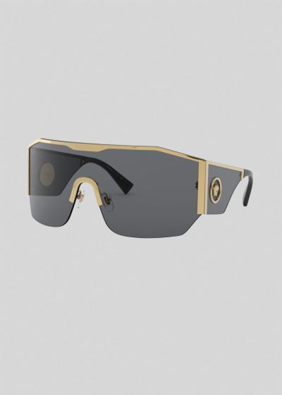 Versace Grey Medusa Halo Shield γυαλια ηλιου γυναικεια γκρι | O64E7WG