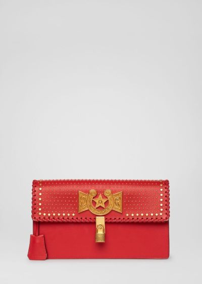 Versace Icon Western Clutch Bag τσάντα clutch γυναικεια κοκκινα χρυσο χρωμα | 8PGZDKX