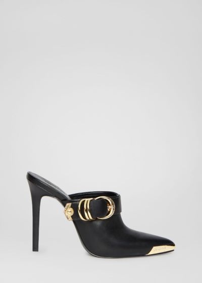 Versace Jeans Couture Belt Detail Mules παπουτσια Jeans Couture μαυρα | REMF9OI