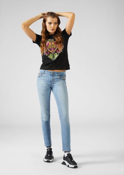 Versace Jeans Couture Distressed Jeans τζιν παντελονι Jeans Couture μπλε | OV8KUPX