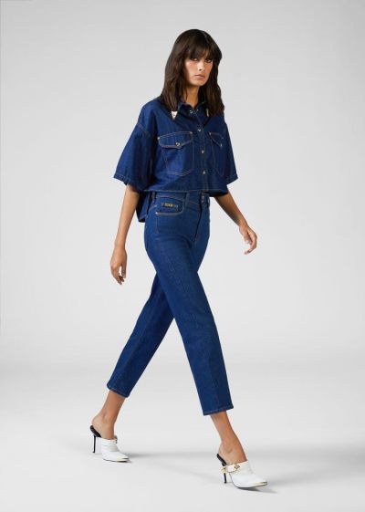 Versace Jeans Couture Heritage Gold Metal Hardware Jeans τζιν παντελονι Jeans Couture μπλε | 3GRXWT2