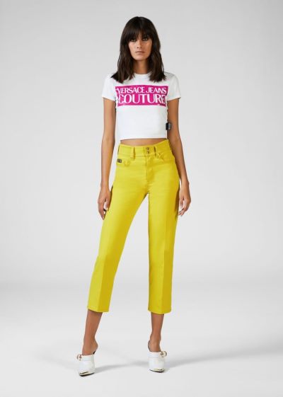 Versace Jeans Couture Heritage Gold Metal Hardware Jeans τζιν παντελονι Jeans Couture κίτρινα | ZLITN9L