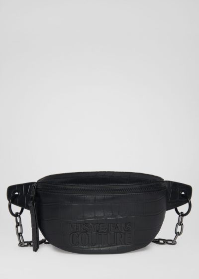 Versace Jeans Couture Logo Belt Bag τσαντα Jeans Couture μαυρα | BOQGAFY