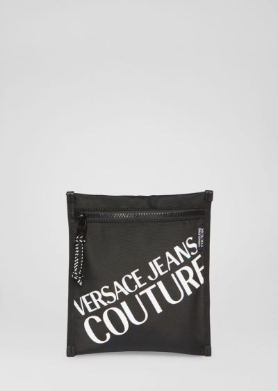Versace Jeans Couture Logo Crossbody Bag τσαντα Jeans Couture μαυρα | FGOHPT8