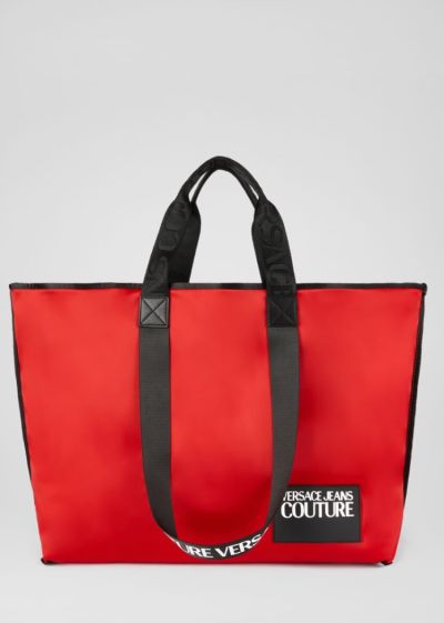 Versace Jeans Couture Logo Patch Tote Bag τσαντα Jeans Couture κοκκινα | PT5F5N3